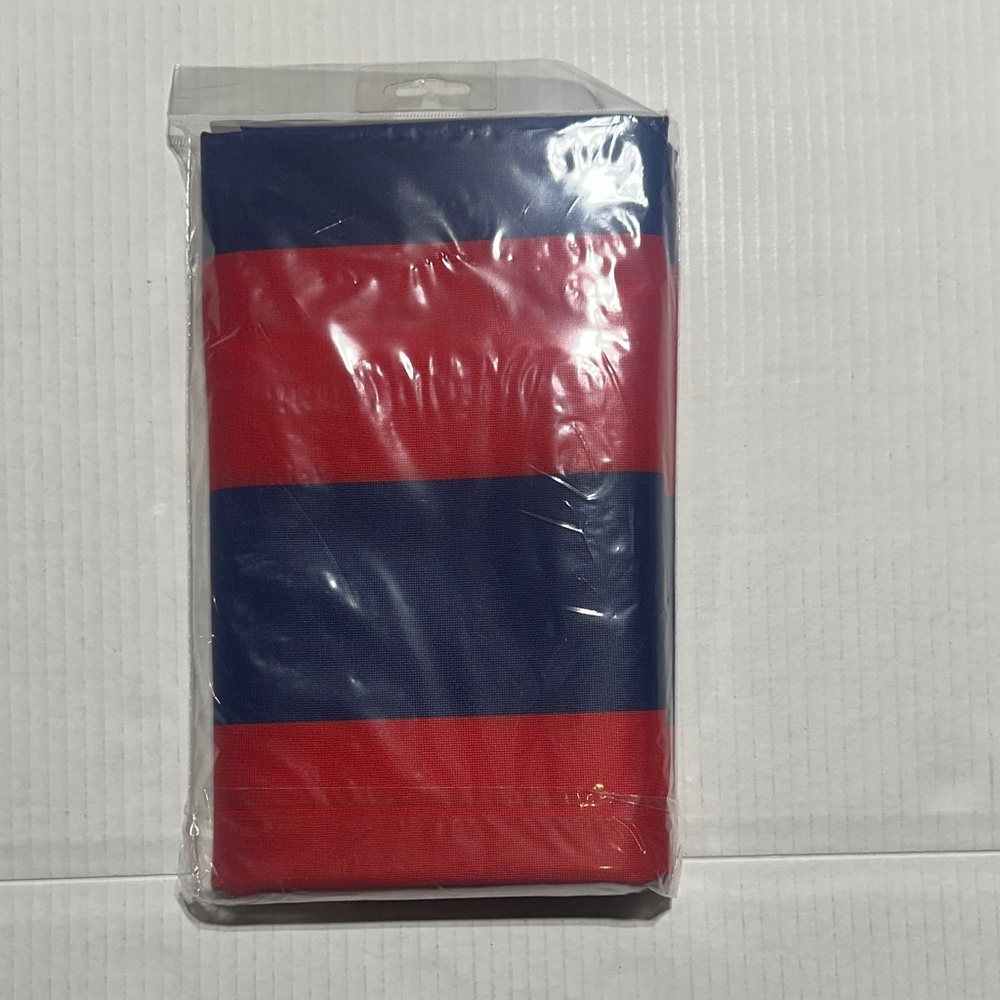 NWT NFL New England Patriots vibrant Navy and Red Striped Banner deluxe Flag - Picture 2 of 6